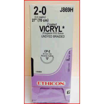 Coated Vicryl 2-0 CP-2 26mm 70cm Undyed