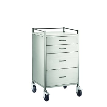 Trolley Stainless Steel Anaesthetic 4 Draw 60X50X107cm