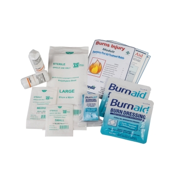 First aid kit burn module