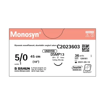 Monosyn Undyed 5-0 13mm RC 45cm Suture