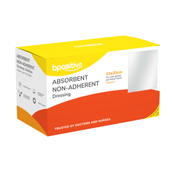 bpositive Non Adhesive Absorbent Dressing 10 x 20cm