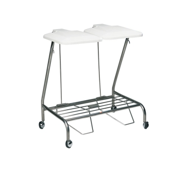 Linen Skip Trolley Stainless Steel Foot OP LID Double