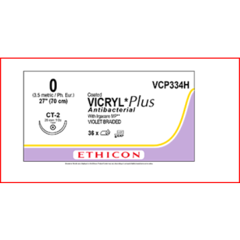 Coated Vicryl Plus 0-0 70cm ct-2 Violet