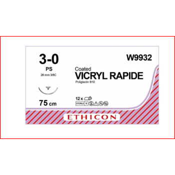 Vicryl Rapide 3-0 UND 26mm PS Prime 75cm