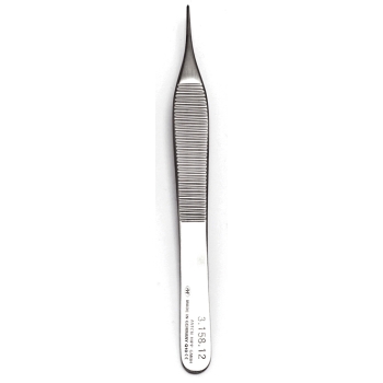 Adson Tissue Forceps 1x2 Teeth Micro 12cm Klini