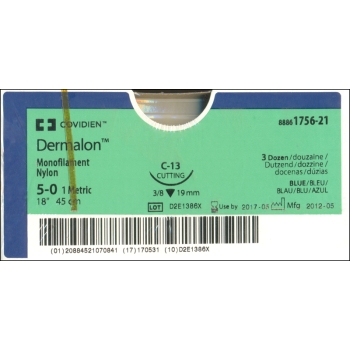 Dermalon 6-0 C-13 19mm 45cm suture