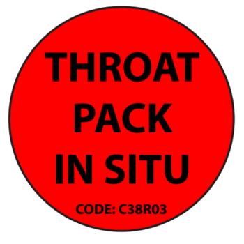 Label throat pack