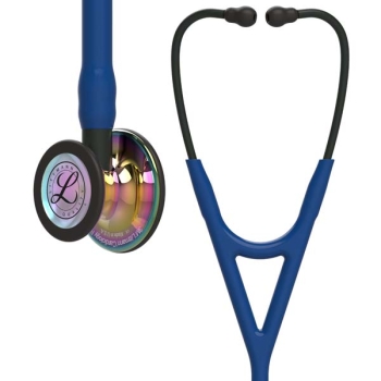 3M Littmann 6242 Cardiology IV Stethoscope - High-Polish Rainbow Chestpiece; Navy Blue Tube; Black Stem and Headset