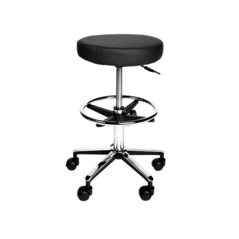 Stool W/Footrest Black