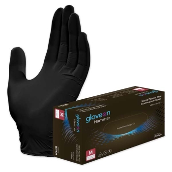 Hammer Black Nitrile Powder Free Gloves Medium