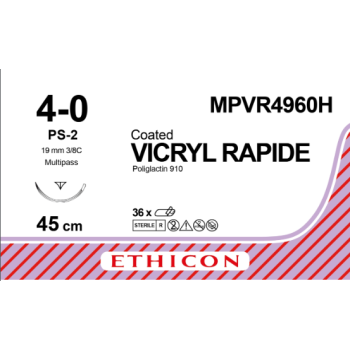 Vicryl Rapide 4-0 19mm PS-2 45cm Suture Undyed