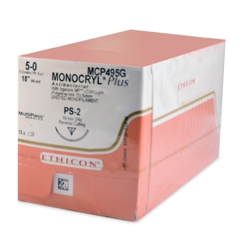 Monocryl plus 5-0 19mm PS-2 45cm prime undyed