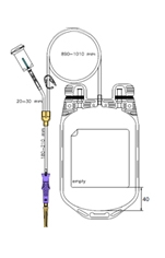Compoflex empty transfer bag Y sampling site & needle protector