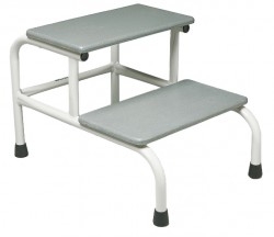 Step up stool double powder coated grey with grey top