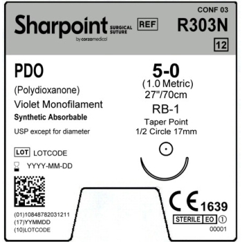 Sharpoint PDO 5-0 17mm TB 70cm RB-1 Violet