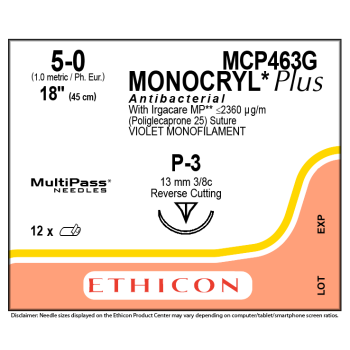 Monocryl Plus 5-0 13mm P-3 45cm Violet