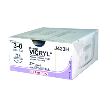 Coated Vicryl 3-0 19mm FS-2 70cm suture Undyed