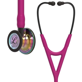 3M Littmann 6241 Cardiology IV Stethoscope - High-Polish Rainbow Chestpiece; Raspberry Tube; Smoke Stem and Headset