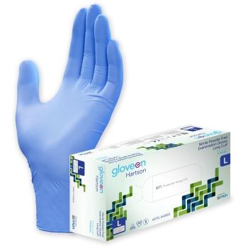 Hartson Long Cuff  Nitrile Powder Free Gloves Large