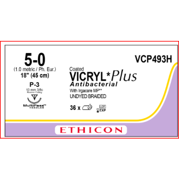 Coated Vicryl Plus 5-0 13mm P-3 45cm Suture