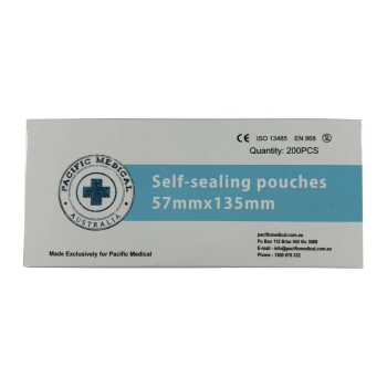 Autoclave Pouch 57 x 135mm Self Seal Pacific
