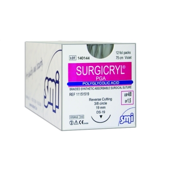 Surgicryl PGA 4-0 19mm 75cm Suture Violet