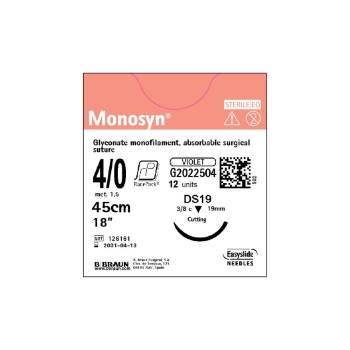 Monosyn Violet 4-0 19mm RC 45cm Suture