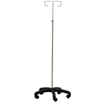 IV stand stainless steel 2 prong plastic base