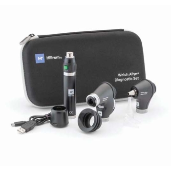 Welch Allyn Portable Diagnostic Set - PanOptic Basic LED Ophthalmoscope; MacroView Basic LED Otoscope; Li-Ion Basic Handle USB and Hard Case