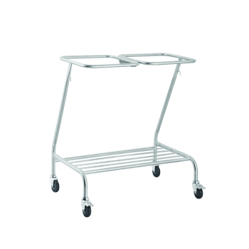Linen Skip Trolley Stainless Steel Double No Lid