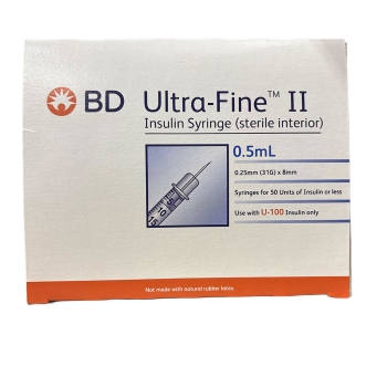 Syringe Insulin 0.5ml With 31g x 5/16" (8mm) Ultra-Fine Needle BD