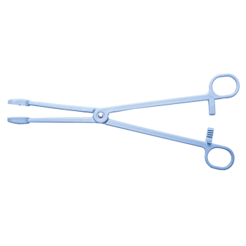 Rampley Plastic Forcep 23cm Blue Sterile _ Single use