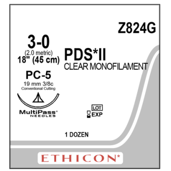 PDS II Plus 3-0 19mm PC-5 45cm Undyed