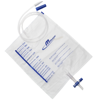 Drainage Bag 2000mL T-Tap NRV Sample Port 120cm Clear Tubing Sterile