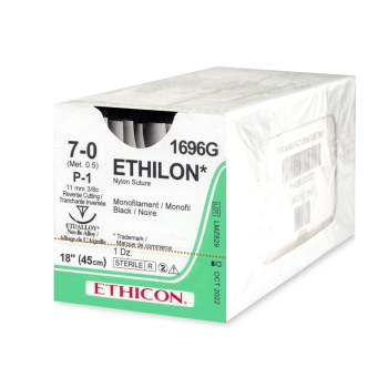 Ethilon 7-0 11mm 45cm Black