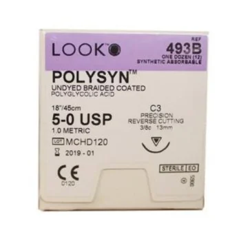 Look Polysyn 5-0 13mm Precision Reverse Cutting 45cm C3 Undyed