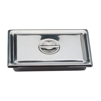 Tray with lid stainless steel 200 x 130 x 50mm