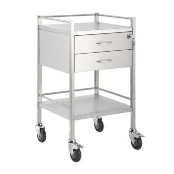 Trolley Stainless Steel - 2 Drawer with Lock - 50 x 50 x 90cm