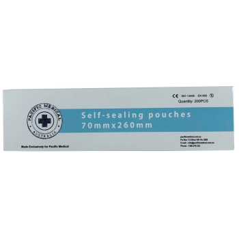 Autoclave Pouch 70 x 260mm Self Seal Pacific