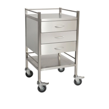 Trolley Stainless Steel - 3 Drawer - 50 x 50 x 90cm