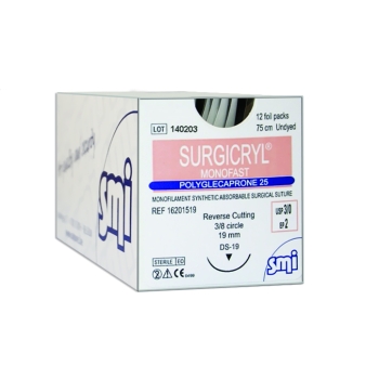 Surgicryl Monofast 3-0 19mm 75cm Suture Undyed