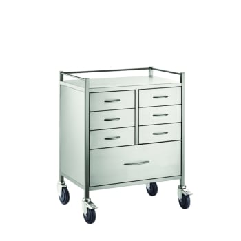 Trolley Stainless Steel Resus 7 Draw 60 x 50 x 97cm