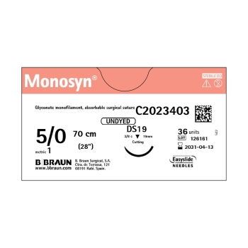 Monosyn Undyed 5-0 19mm RC 70cm Suture