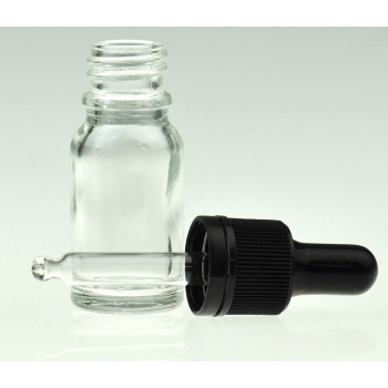 Bottle With Dropper 10ml Clear Glass Pharm