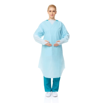 PrimeOn Isolation Gown with Thumb Hook Blue X-Large