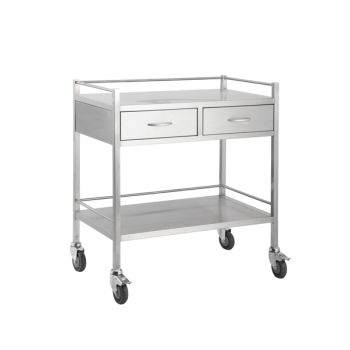 Trolley Stainless Steel - 2 Drawer Side by Side - 80 x 50 x 90cm
