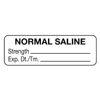 Labels Normal Saline 0.9%