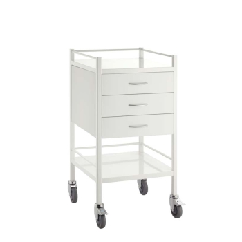 Medical Trolley Powder Coated Finish - 3 Drawer 50 x 50 x 96.7cm