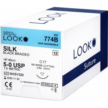 Look Silk 5-0 12mm Reverse Cutting 45cm C17 Black